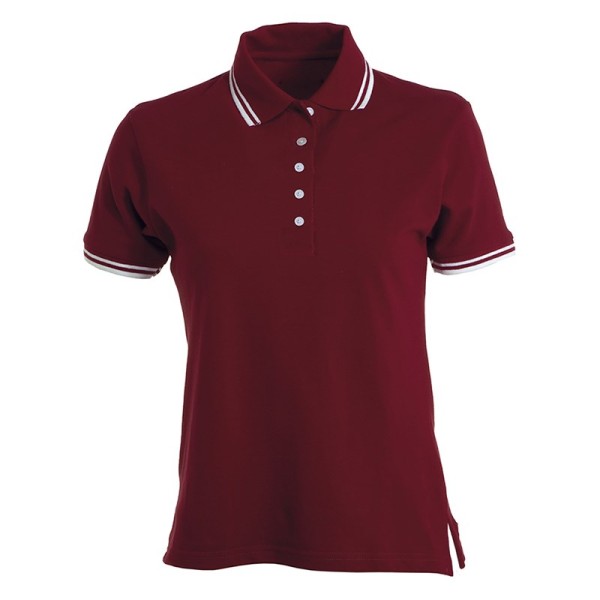 Contrasted collar woman polo