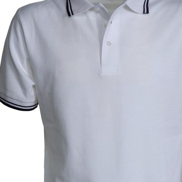 Contrasted collar man polo